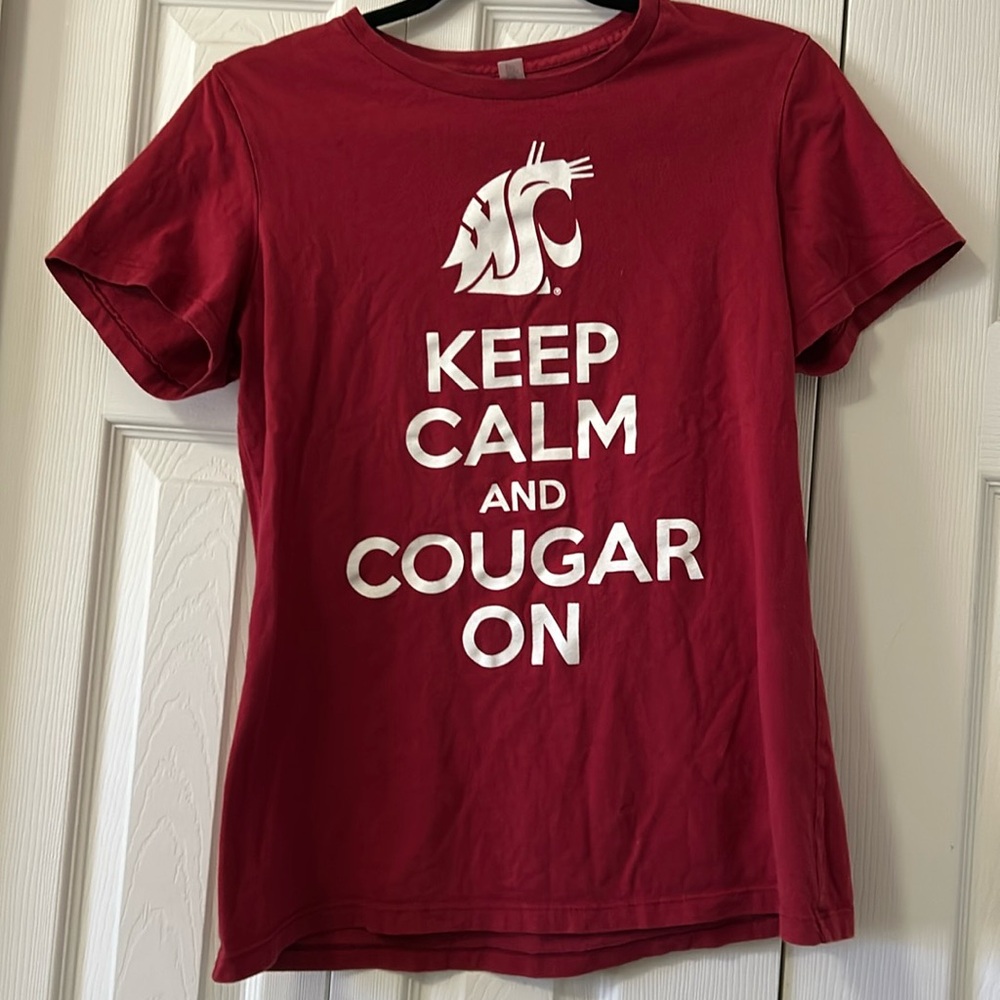 Keep calm and cougar on tee ~ WSU